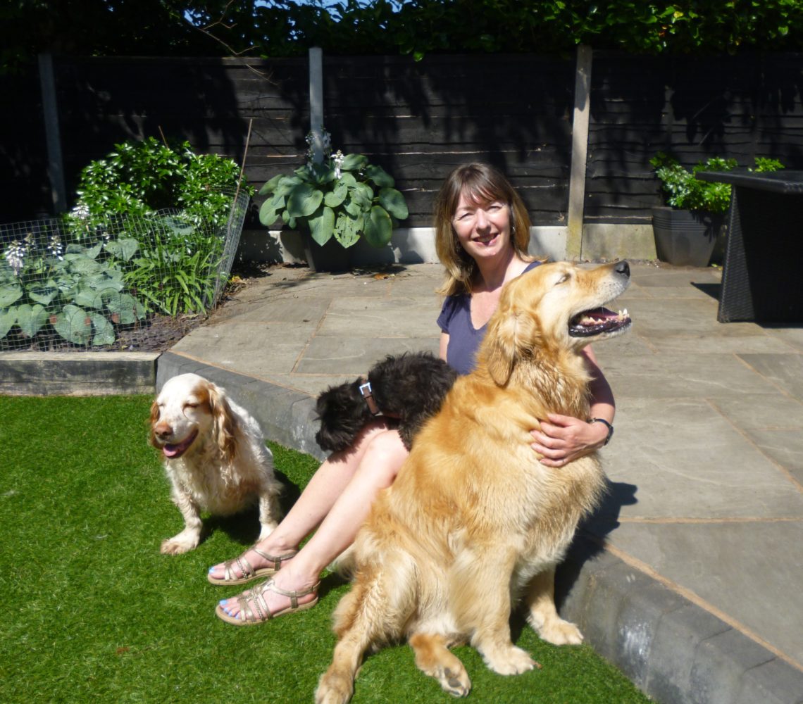 Sarah Richardson with three dogs